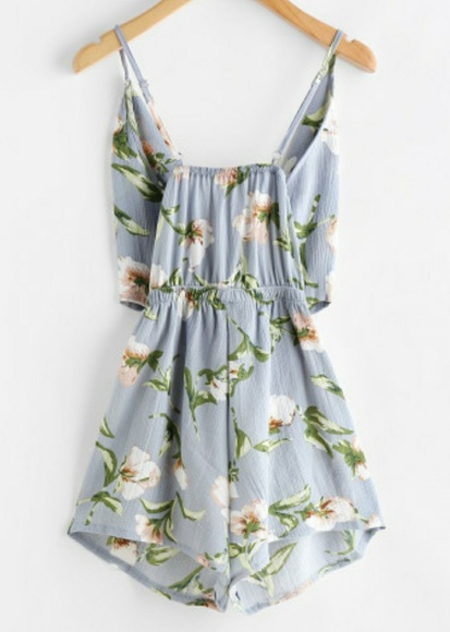 New Floral Front Tie Romper - Picture 3 of 6